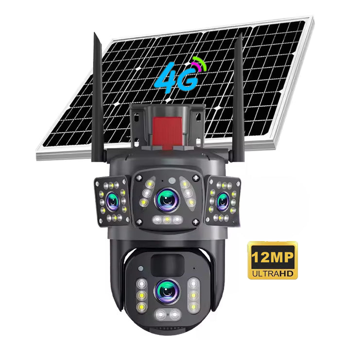 V360PRO 12MP 4G 3Pictures Solar Panel Surveillance Wireless Cameras Outdoor 1080P 12MP Wifi IP CCTV PTZ Security Network Camera