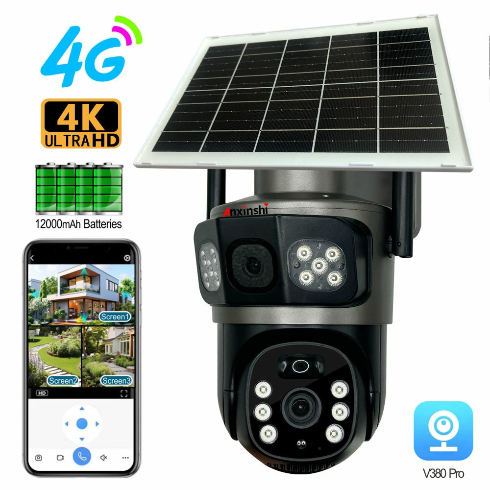 V380 Pro – Caméra Solaire 4K PTZ 360° avec Contrôle Mobile