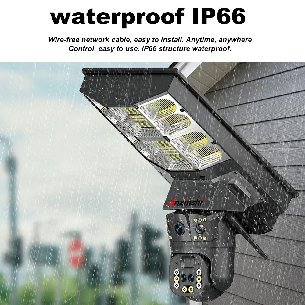 Caméra Lampe Solaire 12MP – 4G PTZ Tout-en-Un 18000mAh